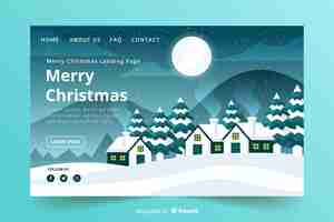 Free vector christmas landing page flat design style