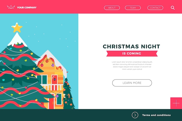 Free vector christmas landing page template