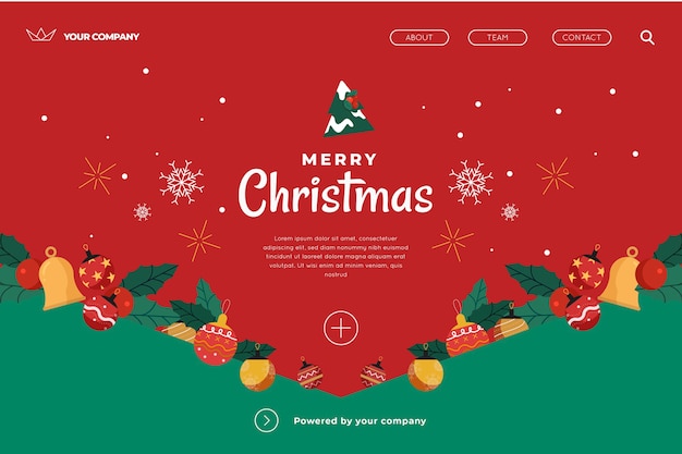 Бесплатное векторное изображение Рождественский шаблон посадочной страницы