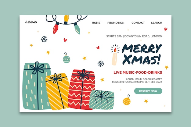 Christmas landing page template