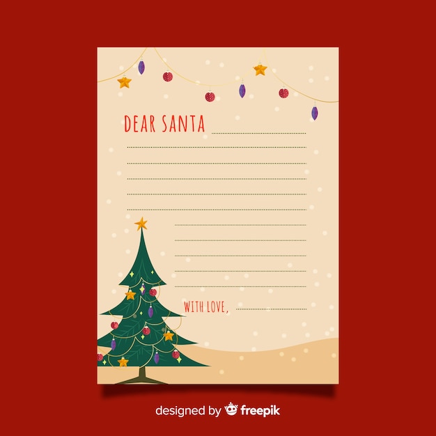 Free vector christmas letter in flat design