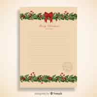 Free vector christmas letter template