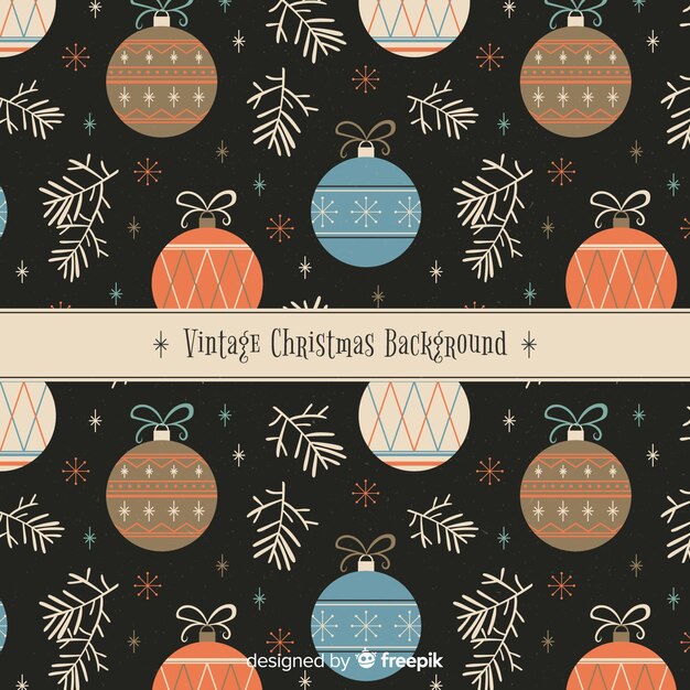 Free vector christmas letter vintage balls pattern