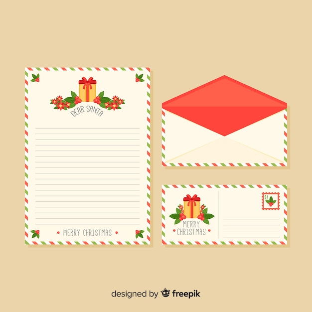 Christmas letter with envelope with bells