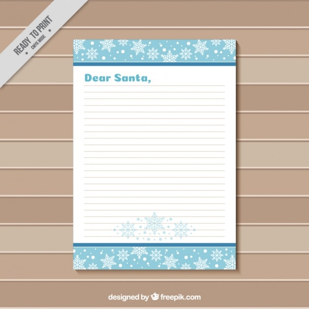 Free vector christmas letter with snowflakes