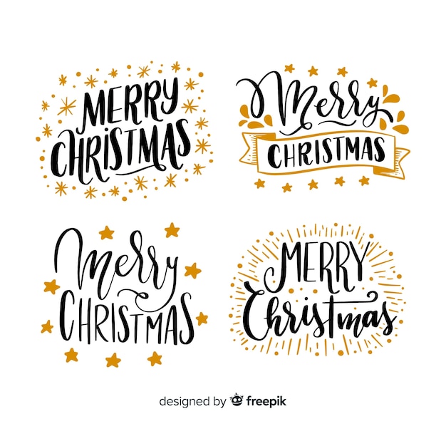 Christmas Lettering Label Collection