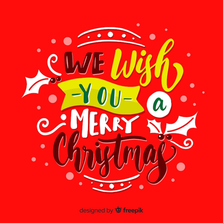 मुफ़्त वेक्टर christmas lettering we wish you a merry christmas