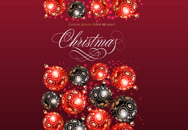 Christmas lettering with baubles pattern
