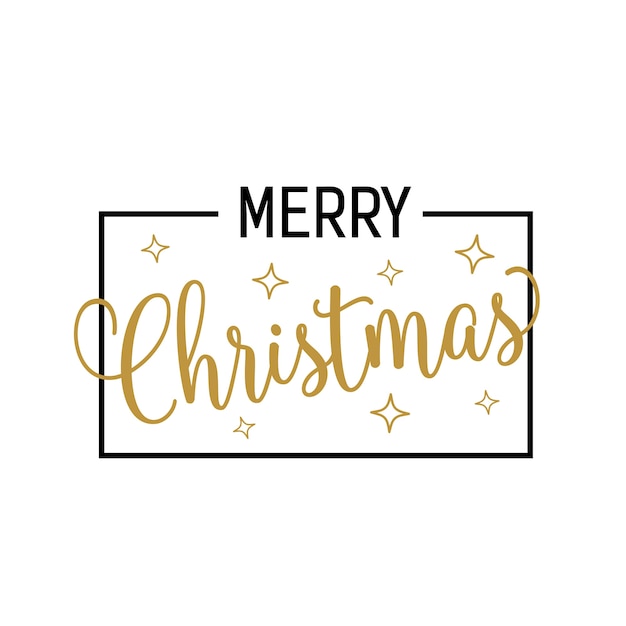 Free vector christmas lettering with bright stars