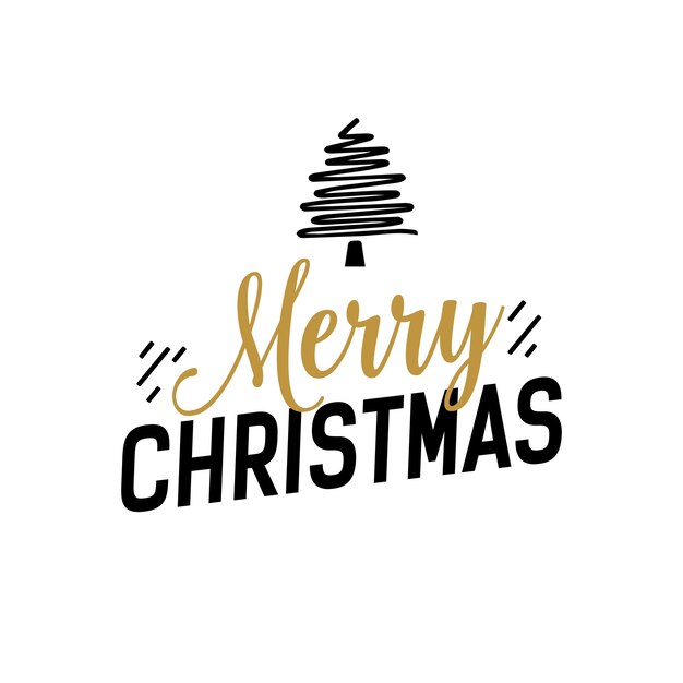 Christmas lettering with creative tree