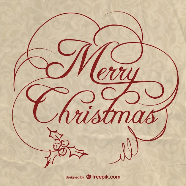 Vettore gratuito lettering natale con carta di texture