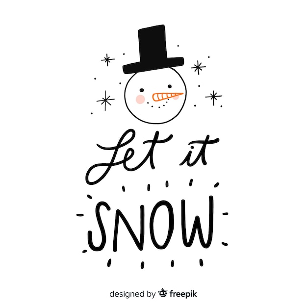 Free vector christmas lettering with snowman