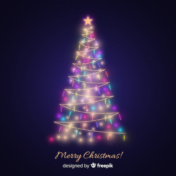Free Vector christmas light tree