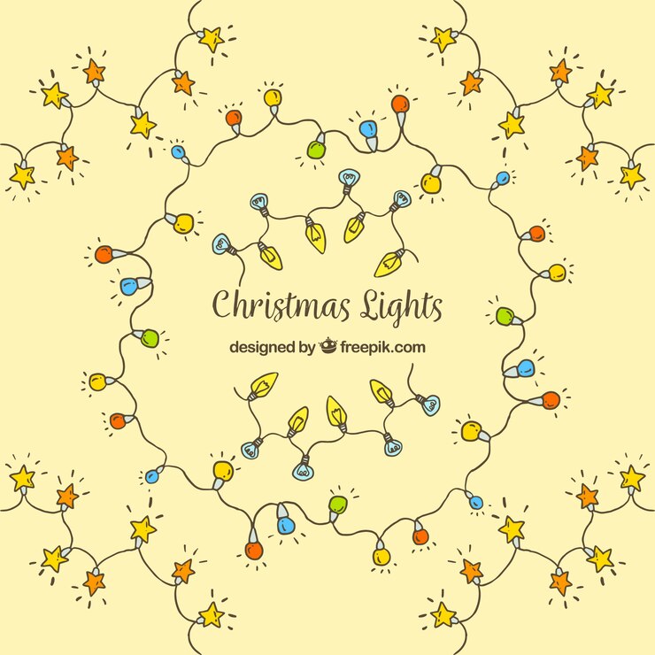Free Vector christmas lights background