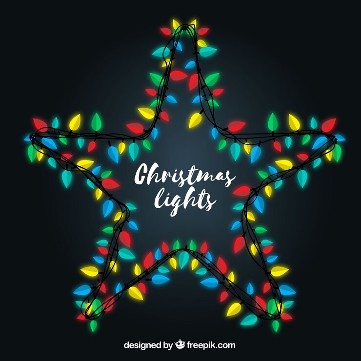 Free Vector christmas lights forming star