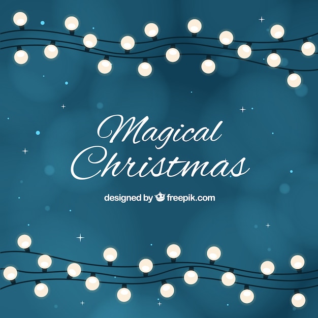 Бесплатное векторное изображение Рождественские огни гирлянды фон