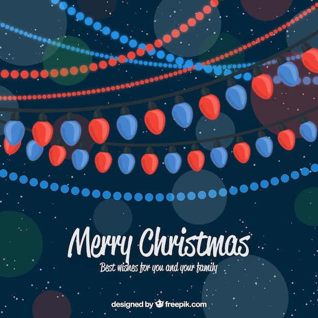 Free vector christmas lights in red and blue colours