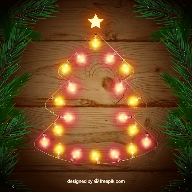 クリスマスツリーの形のクリスマスライト