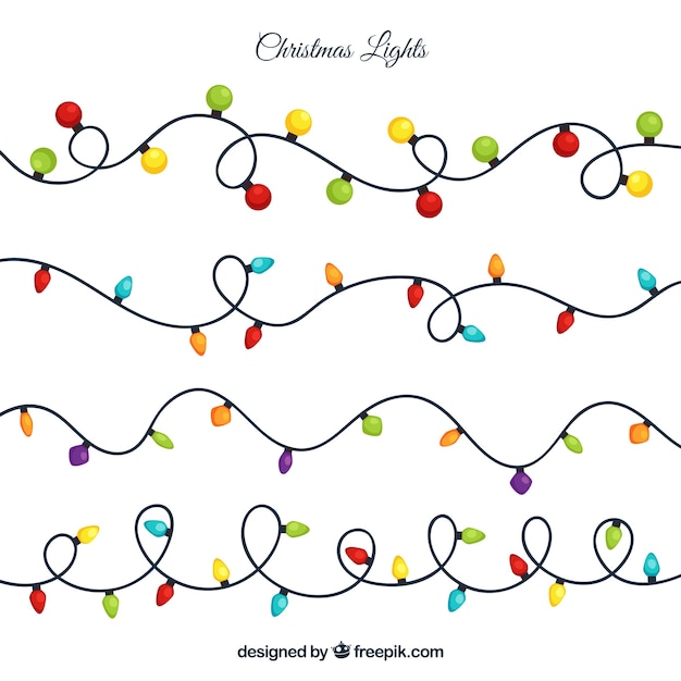 Free vector christmas lights with flat design