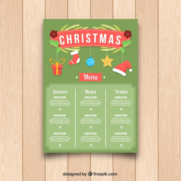 Christmas menu template