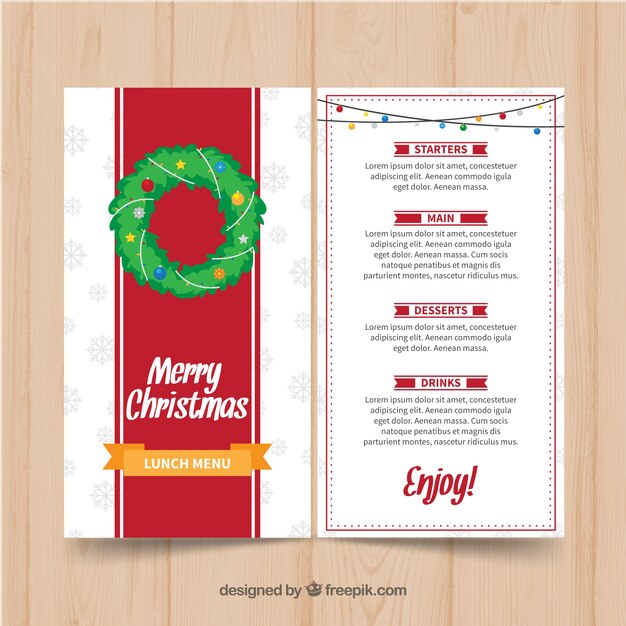 Christmas menu template