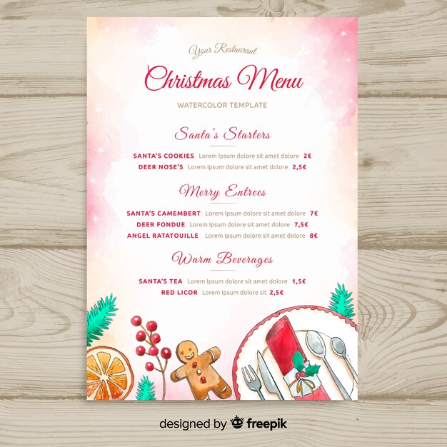 christmas menu template