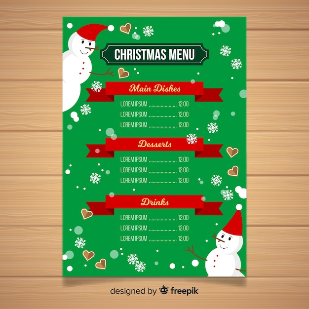 Christmas menu template