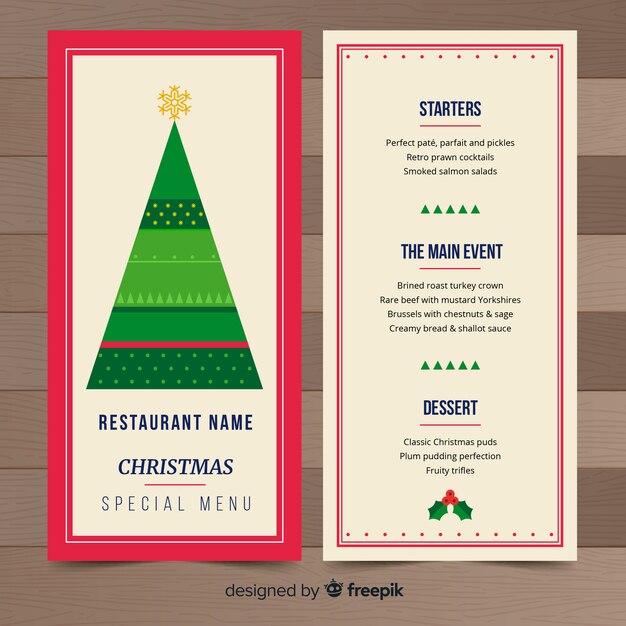 Шаблон рождественского меню