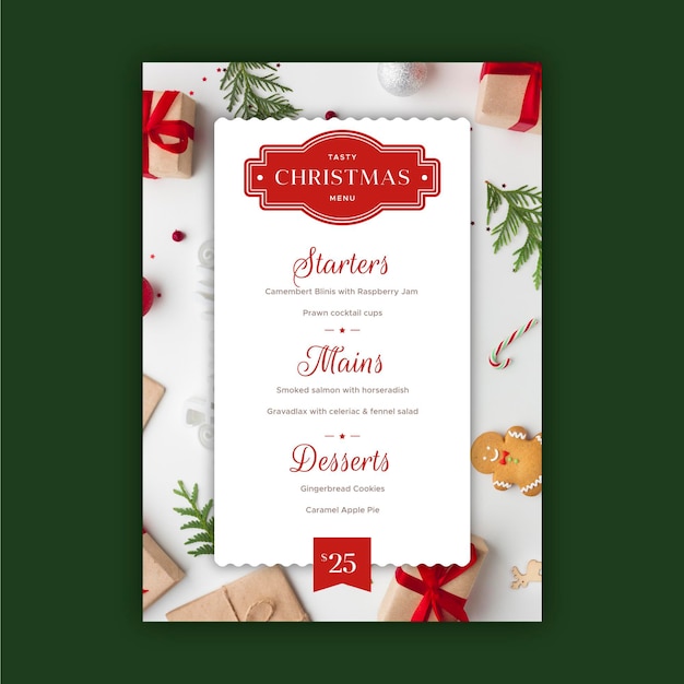 Christmas menu template