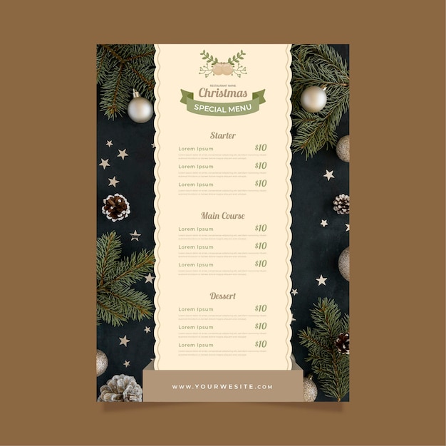 Christmas menu template