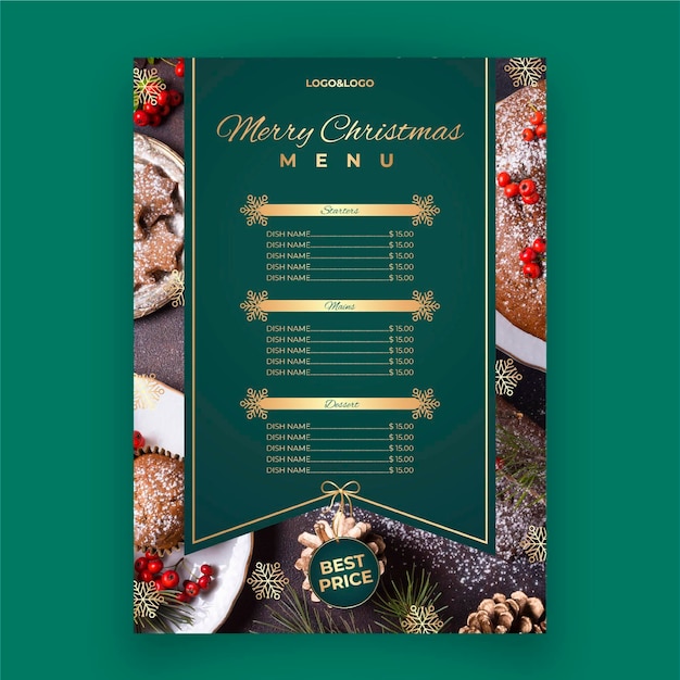 Christmas menu template