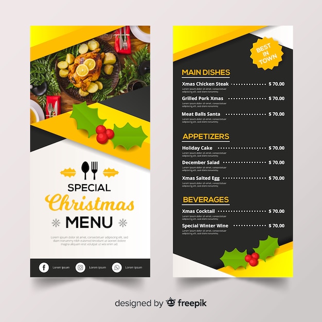 Christmas menu template