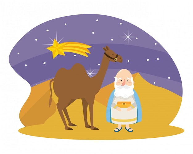 Premium Vector | Christmas nativity scene cartoon