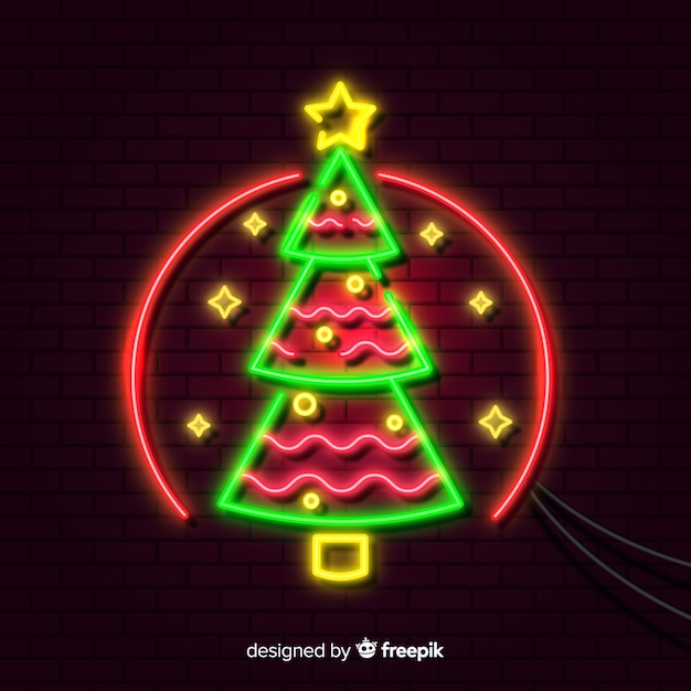 Free vector christmas neon background