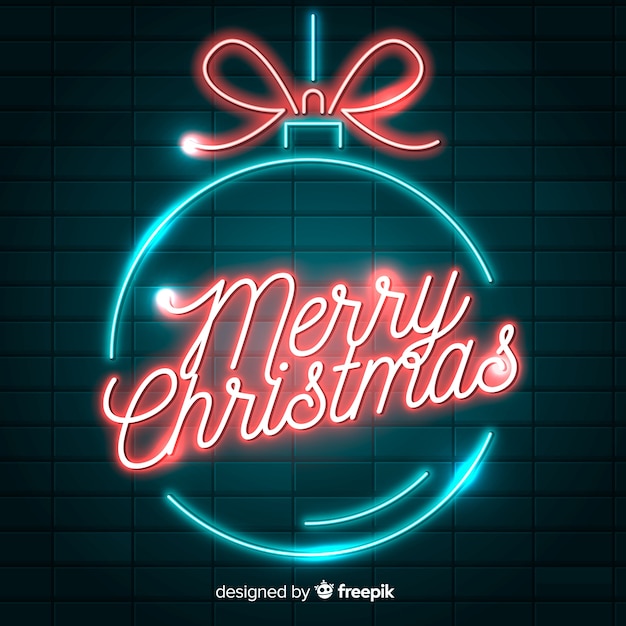 Бесплатное векторное изображение Рождественский неоновый шар