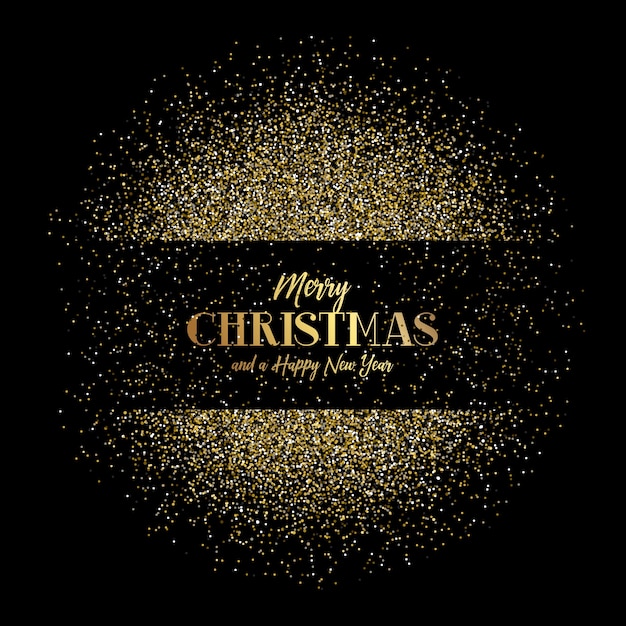 Christmas and New Year background with gold glitter