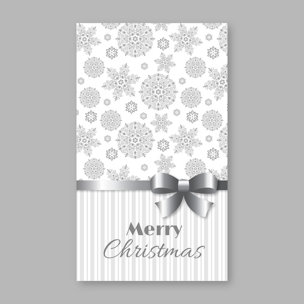 Free vector christmas and new year greeting, invitation card. white and grey colors, vintage decorative style. vector illustration.