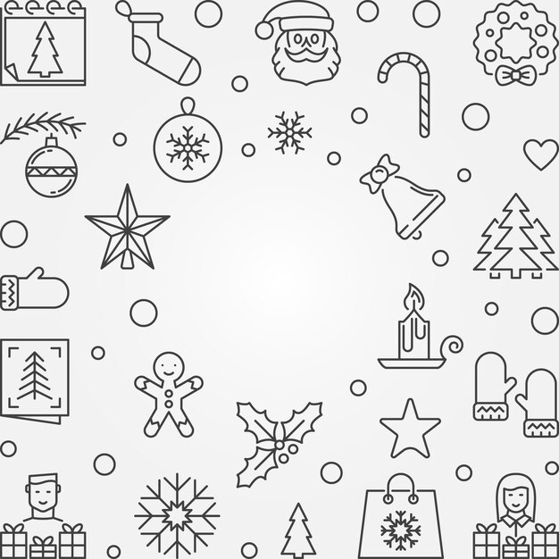 Download Premium Vector Merry Christmas Creative Outline Illustration SVG Cut Files