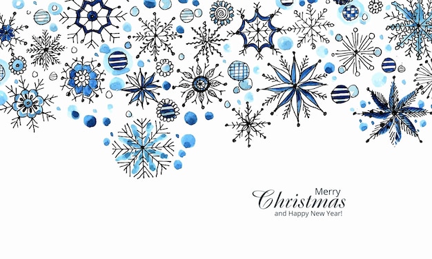 Free vector christmas and new year snowflakes card background vector