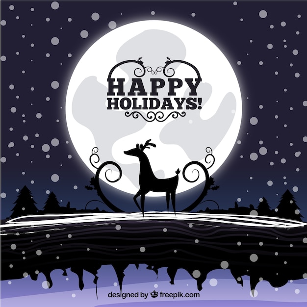 Free vector christmas night illustration