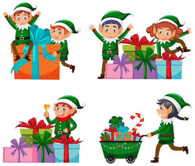 クリスマスのオブジェクトと要素セット