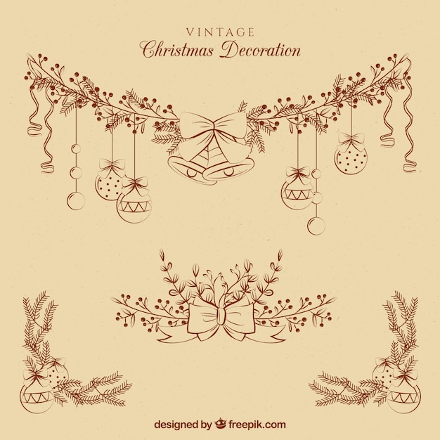 Free vector christmas ornaments set