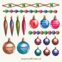 Free vector christmas ornaments set