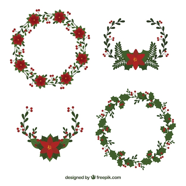 Christmas ornaments with floral style