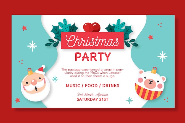 Christmas party banner template