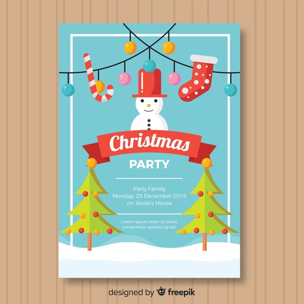 Free vector christmas party banner