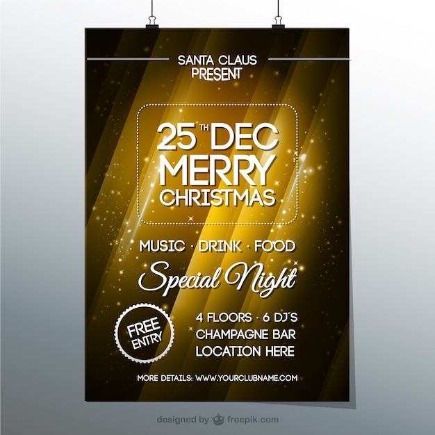 Free vector christmas party brochure