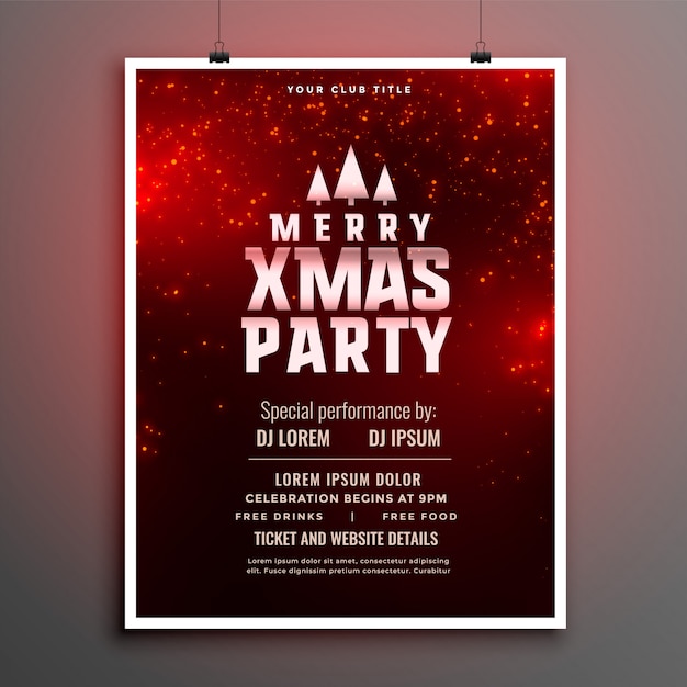 Free vector christmas party flyer or poster template