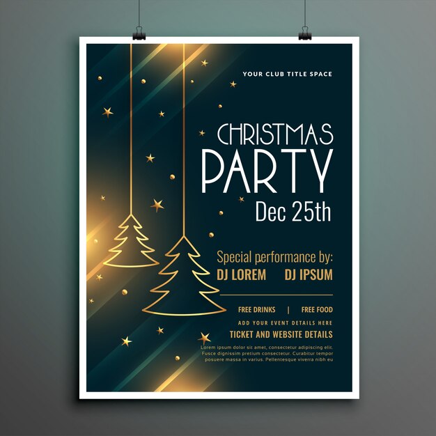 christmas party flyer or poster template