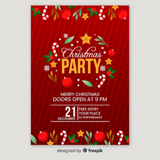 Christmas party flyer template